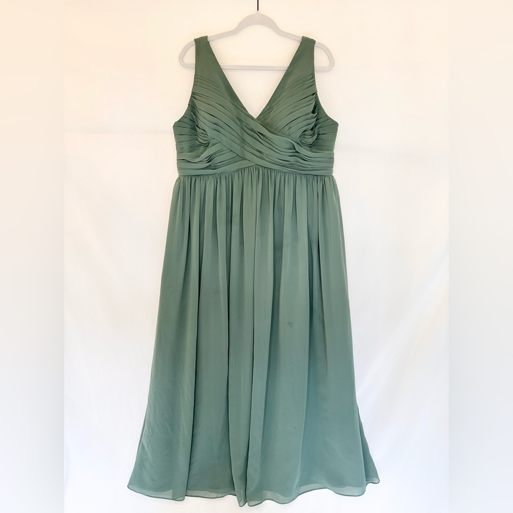 Revelry Zoe Chiffon Bridesmaid Dress in Rosemary Petite Length